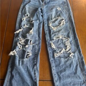 PacSun High Rise Distressed Blue Jeans